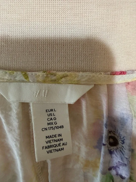 H&M Women’s Top Size L Floral Cottagecore romantic Spring Summer Beach Fairy - Picture 6 of 7